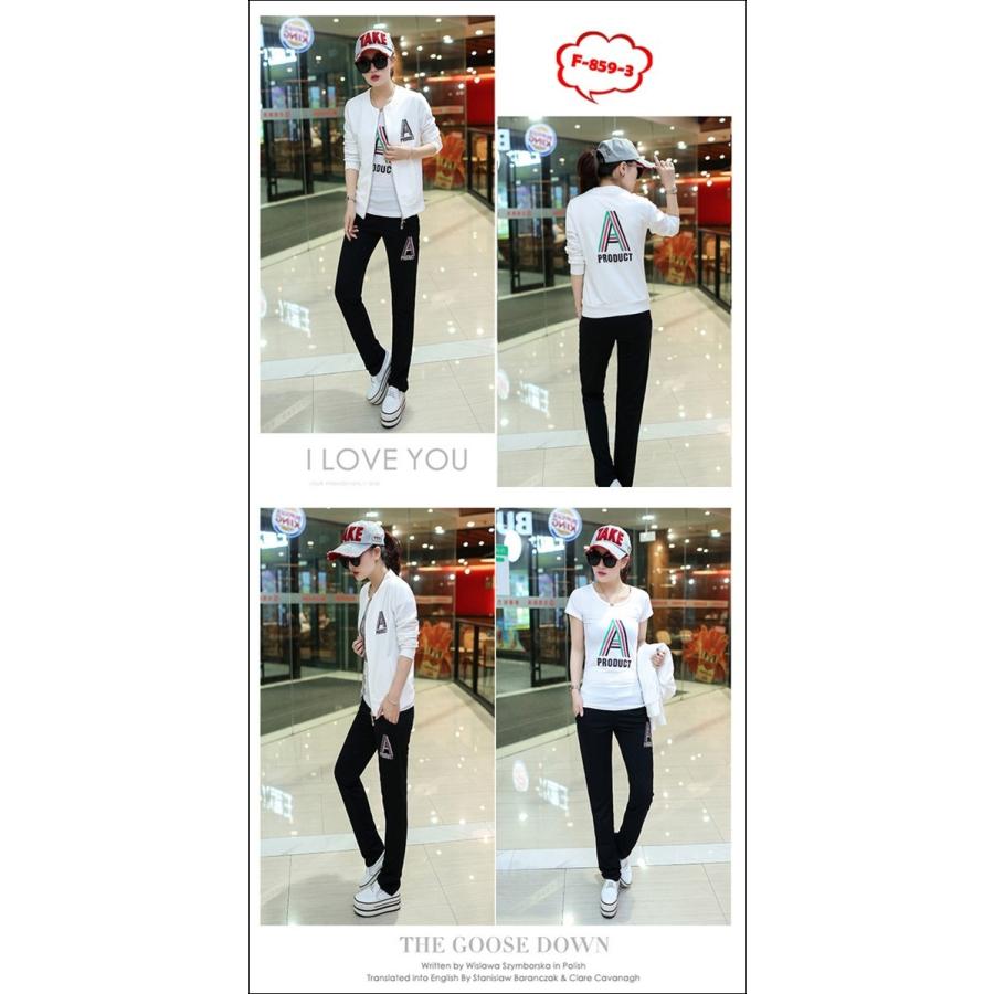 スウエット 3点セット スポーツウエア レディース ジャージ 上下 スウェット上下 セットアップ ルームウェア スポーツ スエットパンツ トレーニングウェア F-859 |  | 09