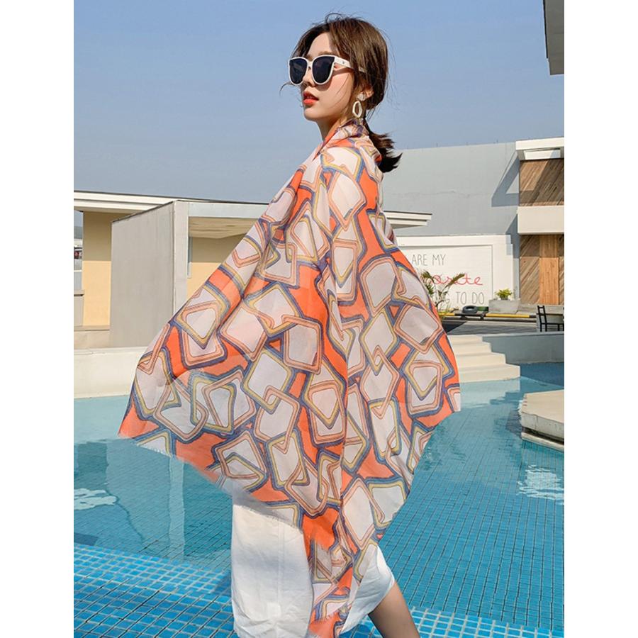 ストール 大判 レディース マフラー おしゃれ 大判ストール ショール スカーフ 冬 防寒 夏用 冬用 春 秋 夏 UVカット W-667 ...