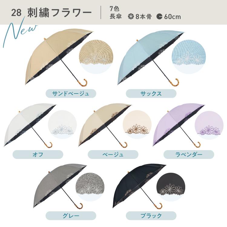 日傘 長傘 UVO 大判 60cm 完全遮光 晴雨兼用 レディース 大きい 遮光率100％ 大きめ 大きい傘 バンブー手元 耐風 ウーボ 公式の画像