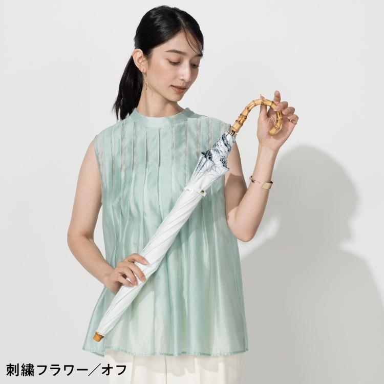 日傘 長傘 UVO 大判 60cm 完全遮光 晴雨兼用 レディース 大きい 遮光率100％ 大きめ 大きい傘 バンブー手元 耐風 ウーボ 公式の画像