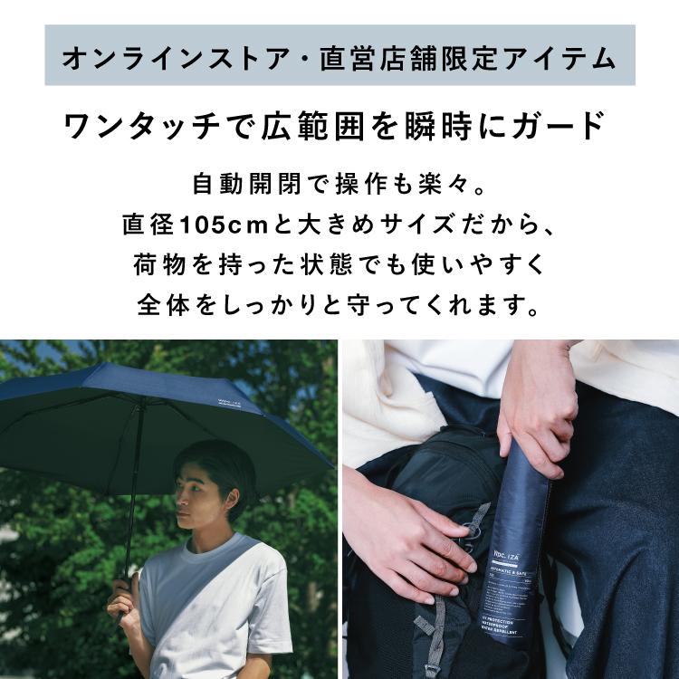 日傘 折りたたみ傘 ワンタッチ 自動開閉 大きい 完全遮光 晴雨兼用 遮光率100% メンズ Wpc. IZA ユニセックス AUTOMATIC & SAFE 60cm レディース イーザの画像
