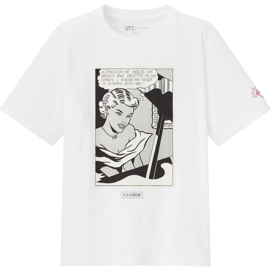 【60年代のポップアート】未使用　ロイ・リキテンスタイン（Roy Lichtenstein）ユニクロ  半袖Tシャツ｜作品：Girl at Piano（1963年）｜レディースサイズ：3XL｜wpeace