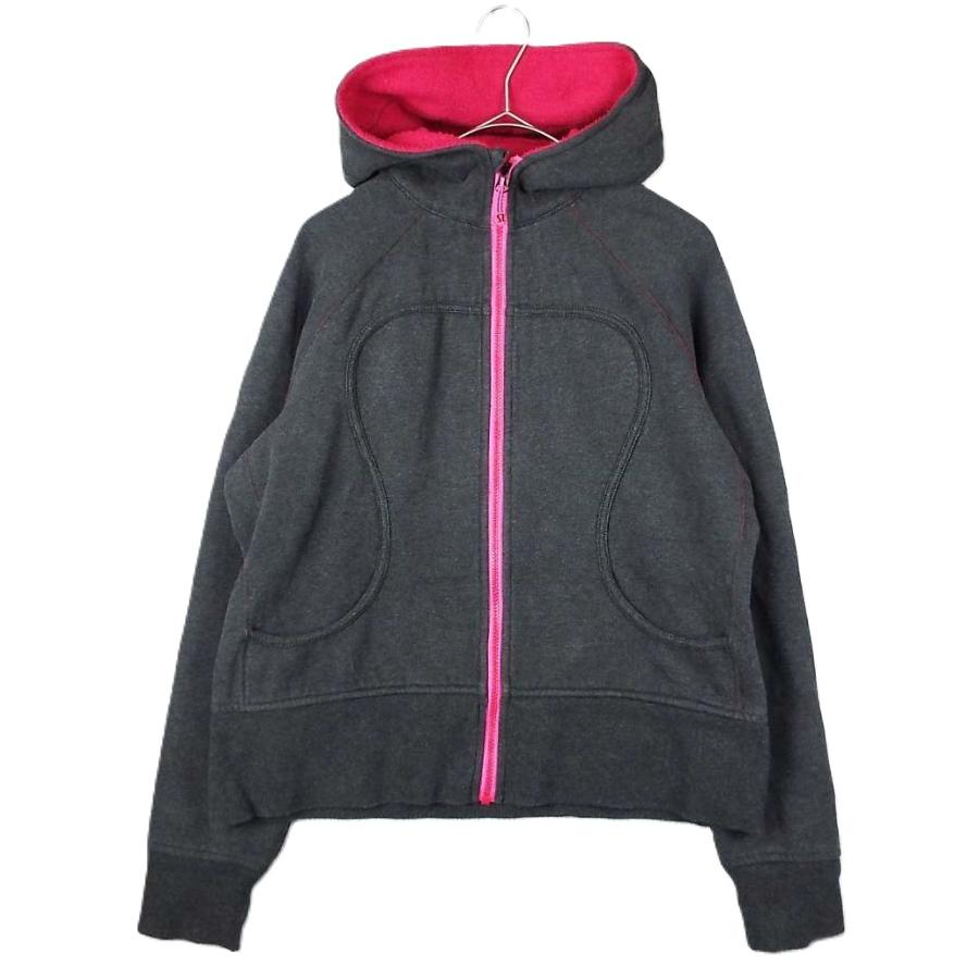 lululemon ルルレモン Scuba Hoodie FLEECE スキューバフーディ 肉厚 パーカー｜グレー・ピンク サイズ：12  【湘南倉庫】US古着