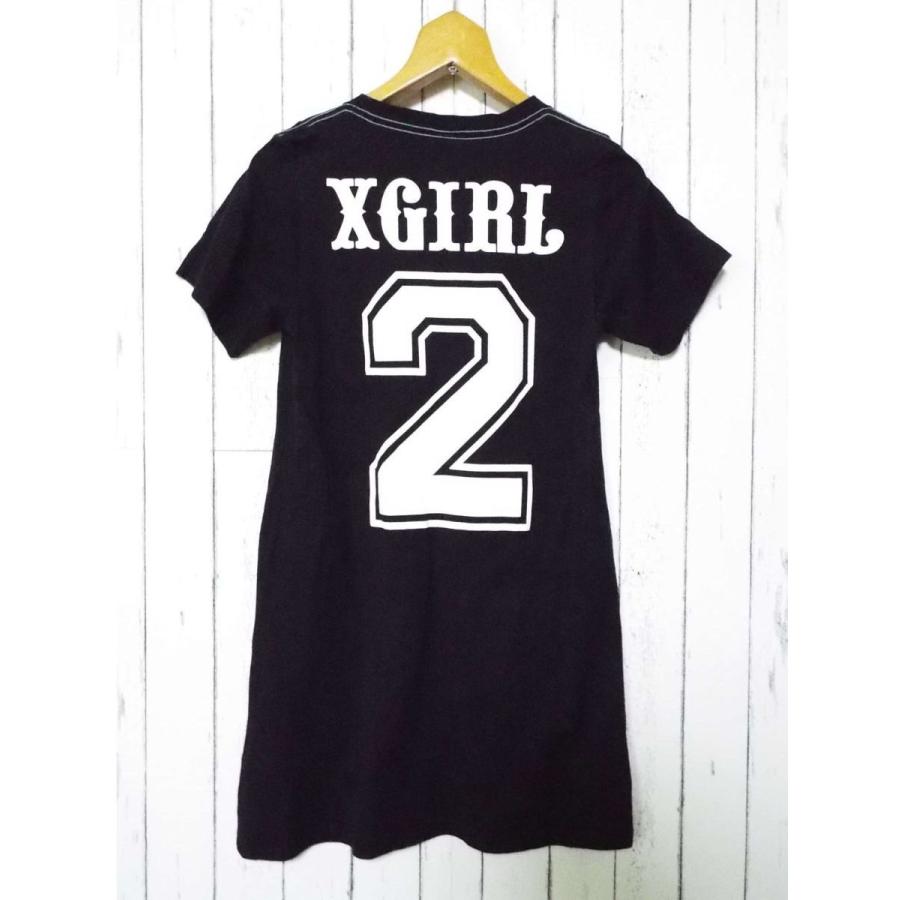 【カジュアルスタイル】 X-girl（エックスガール）SORRY　ロゴプリント入り 半袖 ロング丈Tシャツ（ワンピース）｜ブラック系｜サイズ：１｜USED｜wpeace｜02