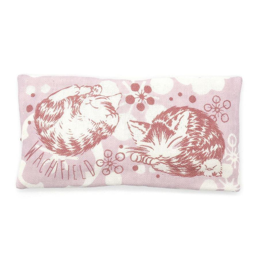 アイピロー 小豆 猫 手刺繍入あずき 小豆のアイピロー 白猫と