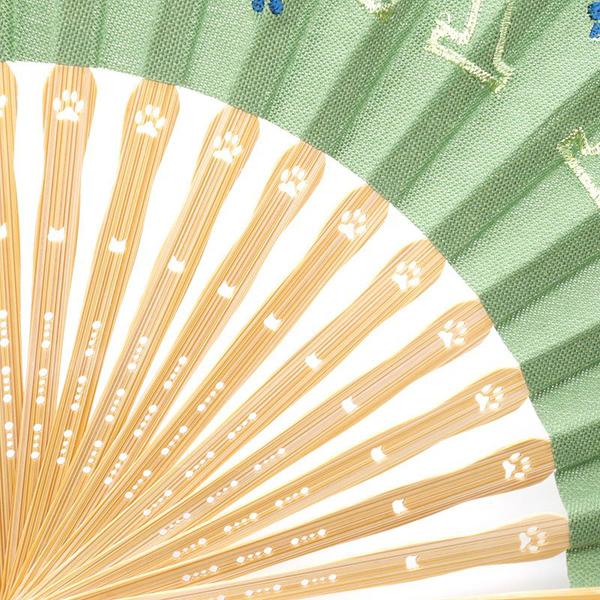 わちふぃーるど 刺繍扇子 ダヤン・グリーン わちふぃーるど