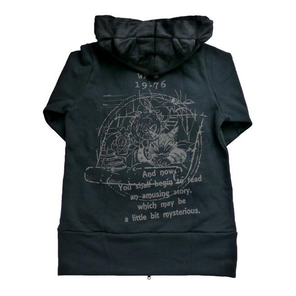 わちふぃーるど（WachiField） 猫耳ボアマフカーデJK F ロゴ 黒 わ