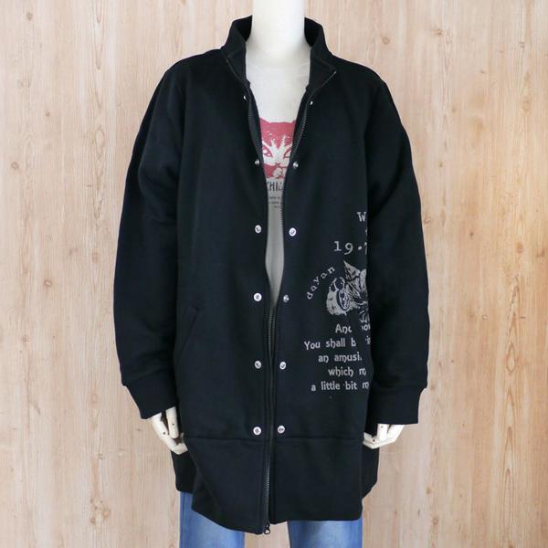 わちふぃーるど（WachiField） 猫耳ボアマフカーデJK F ロゴ 黒 わ