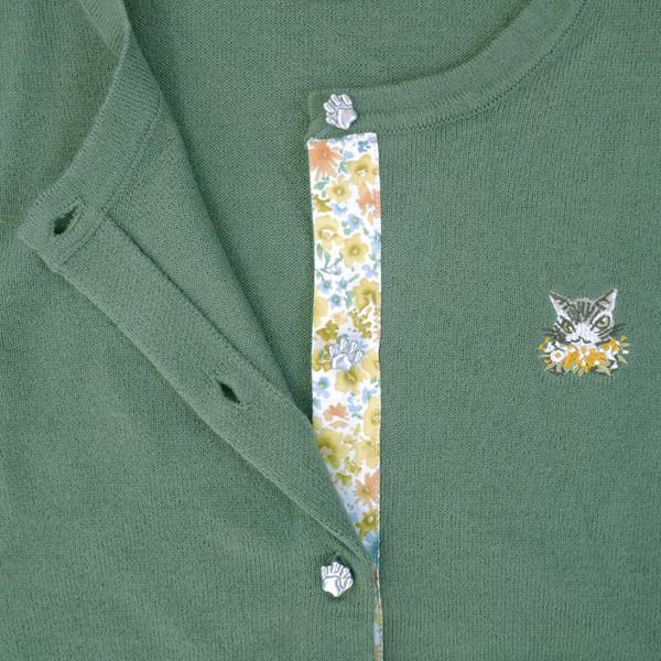 猫足ボタンニットカーデL ミモザKH わちふぃーど ダヤン : 940485  