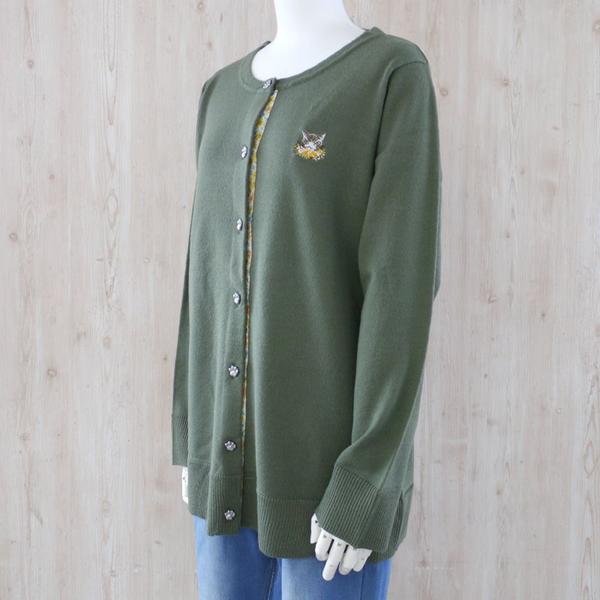 猫足ボタンニットカーデL ミモザKH わちふぃーど ダヤン : 940485  