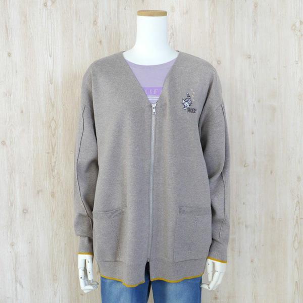 Vネックジップカーデ F 足跡 Be わちふぃーど ダヤン : わちふぃー  