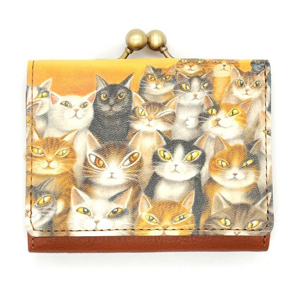 わちふぃーるど（WachiField） がま口三つ折り福財布2 ねこのしま