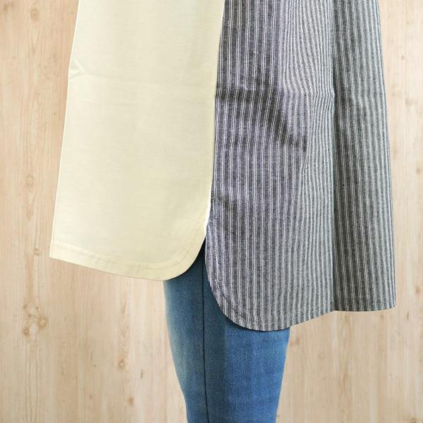 わちふぃーるど（WachiField） 異素材チュニック F 王冠 生成×灰 わち