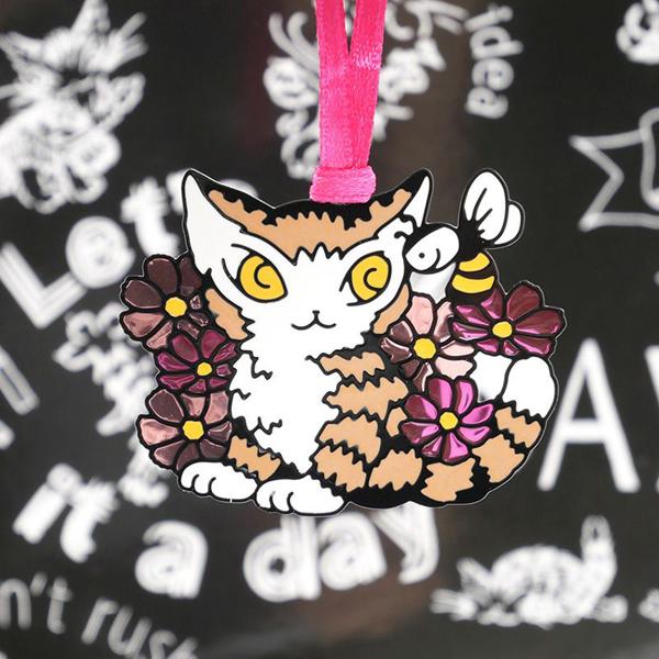 ステンドグラス風しおり コスモス わちふぃーる どダヤン : わちふぃー