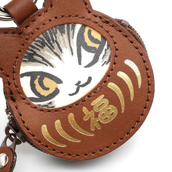 Fc猫だるま小銭キー 茶・ダヤン わちふぃーるど ダヤン ネコ : わちふ