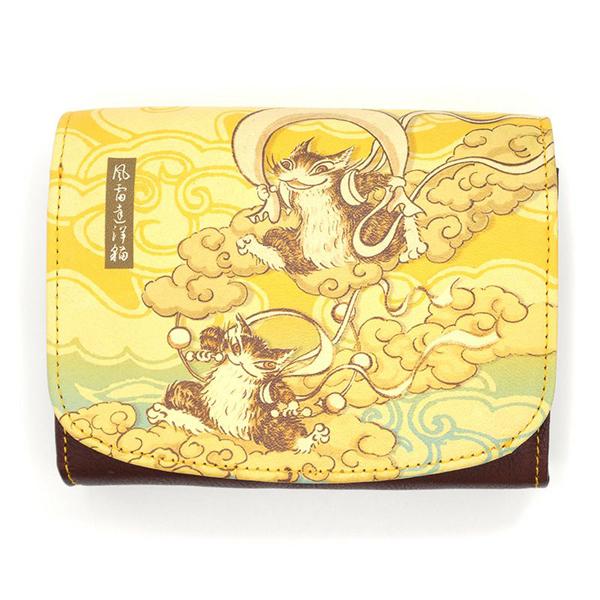 風神雷神二つ折り福財布  わちふぃーるど ダヤン 財布 ねこの画像