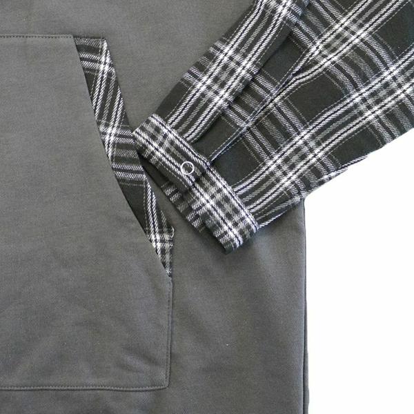異素材パーカTNC F ロゴ 黒CK わちふぃーるど ダヤン ネコ : わ