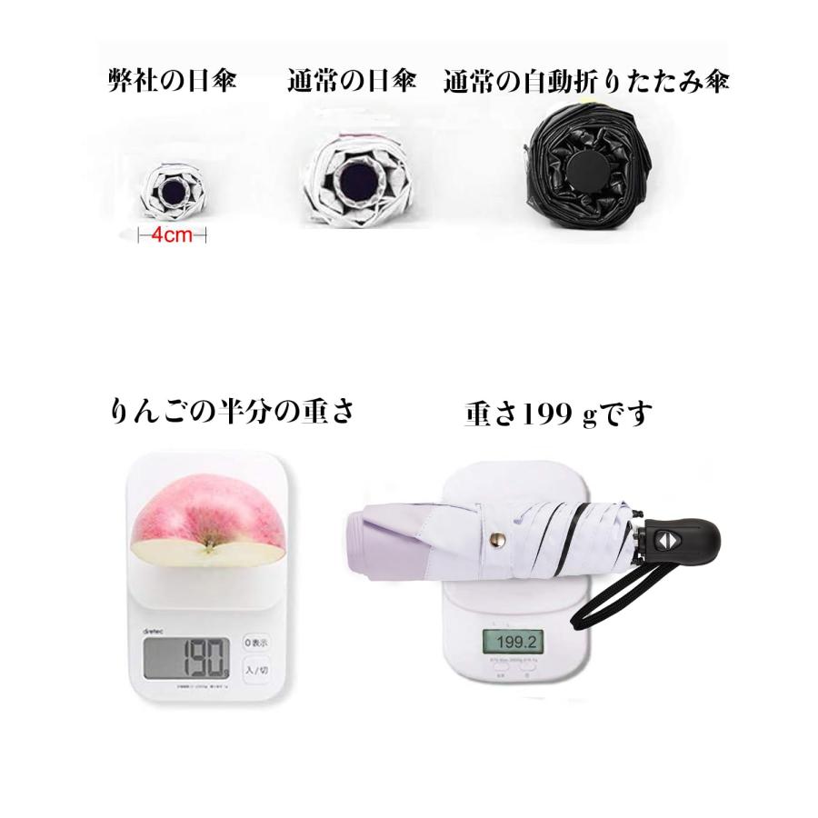 【2023新登場】日傘 軽量 折りたたみ傘 UVカット率100% 完全遮光 遮熱 晴雨兼用 コンパクト 紫外線遮断 日焼け防止 耐風撥水 梅雨対策 携｜wpiastore｜03