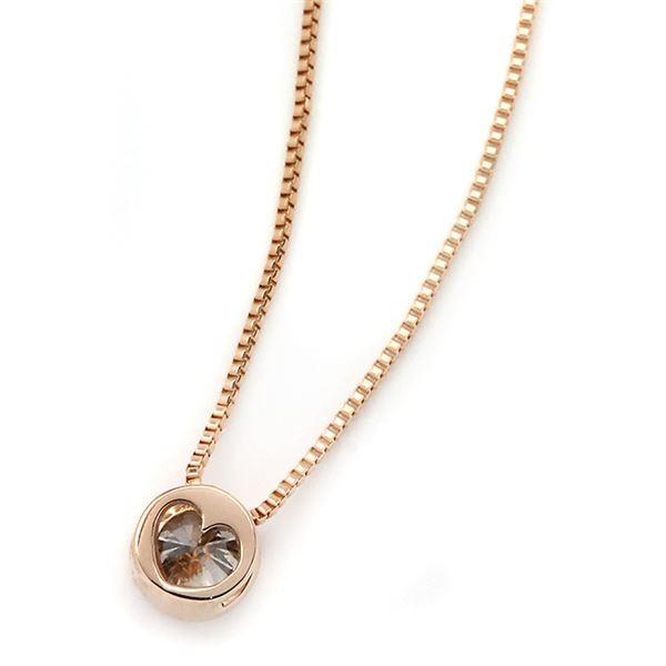 ダイヤモンド ネックレス 一粒 0.15ct K18 ピンクゴールド 覆輪留 