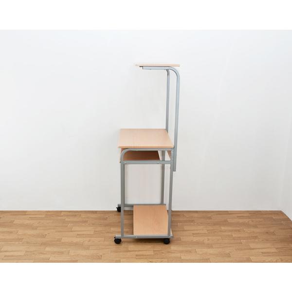 棚付きPCデスク(パソコンデスク) スチールパイプ脚 幅60cm