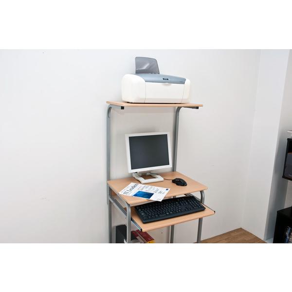 棚付きPCデスク(パソコンデスク) スチールパイプ脚 幅60cm