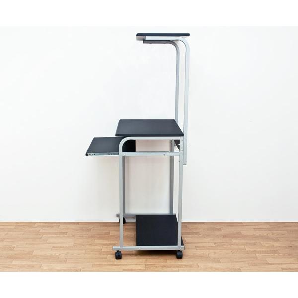 棚付きPCデスク(パソコンデスク) スチールパイプ脚 幅60cm