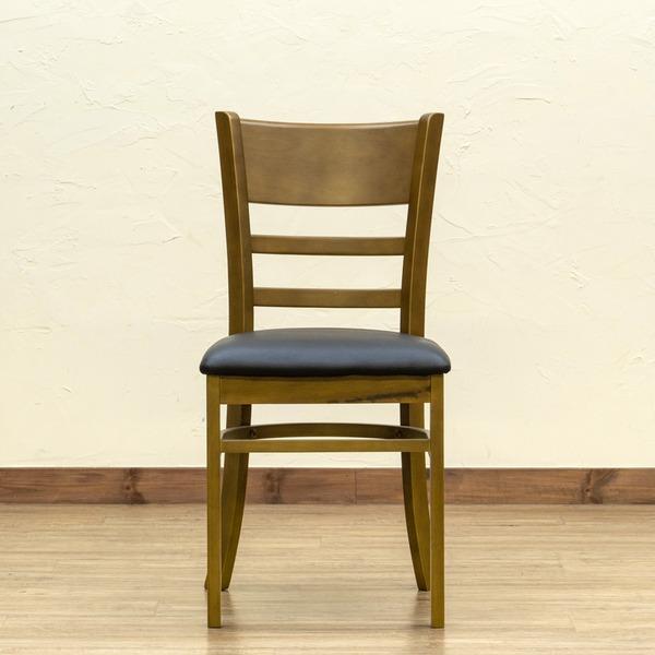 NEWダイニングチェア 〔2脚セット〕 合成皮革/木製 ブラウン : ワイン