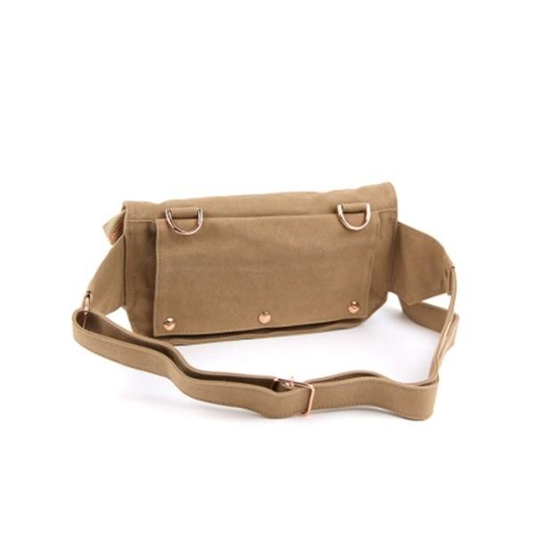 ウエストバッグ ショルダーバッグ 日本製 ベージュ 綿100％ 江戸帆布