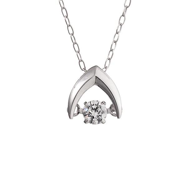 ダンシングストーンペンダント/ネックレス〔プラチナPt900・天然ダイヤモンド0.1ct〕FV-0002