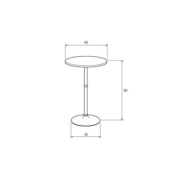 カウンターテーブル ハイテーブル 直径60cm 円形 ホワイト スチール