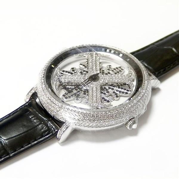 【２点セット】 アンコキーヌ ネオ 45mm バイカラー ミニクロス シルバーベゼル インナーベゼルブラック ブラックベルト アルバ 正規品（腕時計・グルグル時計） 【9256247999】(33725円)