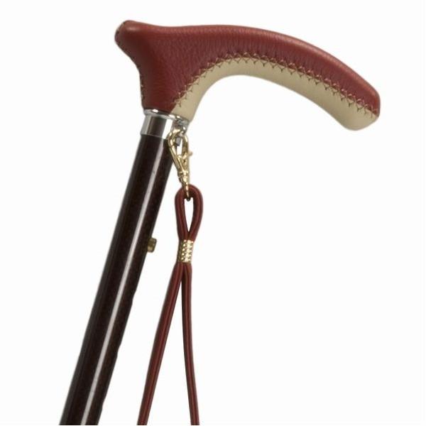 軽量カーボン・高級革巻きステッキ KSAB-LG2101C-クロスレッド