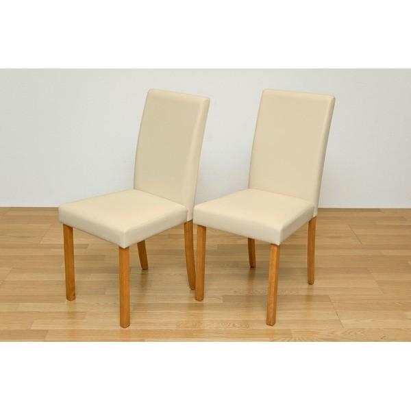 ダイニングチェア 幅430mm 2脚セット チェリー 木製脚付き 合皮張地 CESENA リビング インテリア家具〔代引不可〕