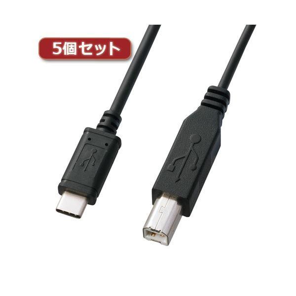 5個セット サンワサプライ USB2.0TypeC-Bケーブル KU-CB10X5