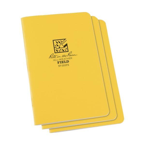 （まとめ） ライトインザレインステイプルノートブック（セット） フィールド 351FX 1パック（3冊） 〔×2セット〕
