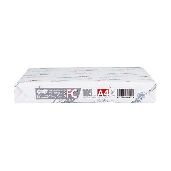（まとめ）TANOSEE αエコペーパータイプFC A4 厚口 105g 1冊(250枚) 〔×5セット〕