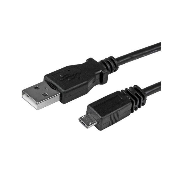 （まとめ）StarTech MicroUSB2.0 変換ケーブルアダプタ 1m USB A(オス)-USB Micro B(オス) ブラック UUSBHAUB1M1本〔×5セット〕｜wpm