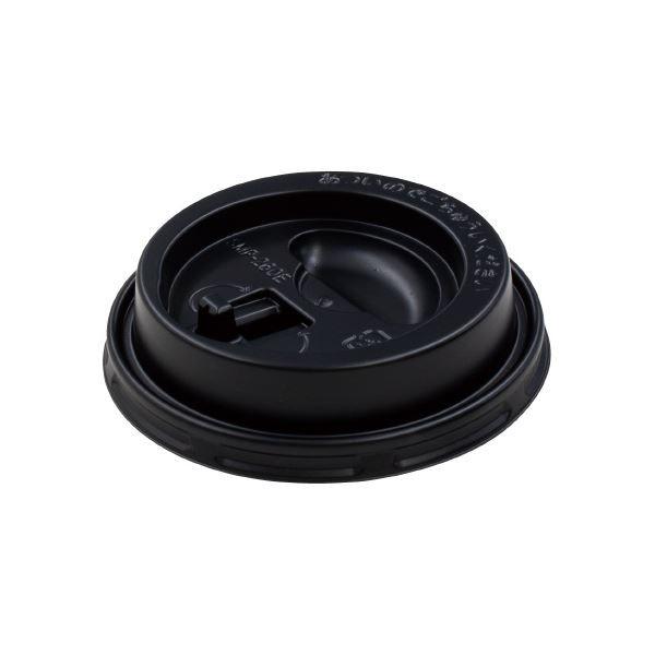 （まとめ）サンナップ エンボスカップ260mL用フタ ブラック 50個〔×50セット〕