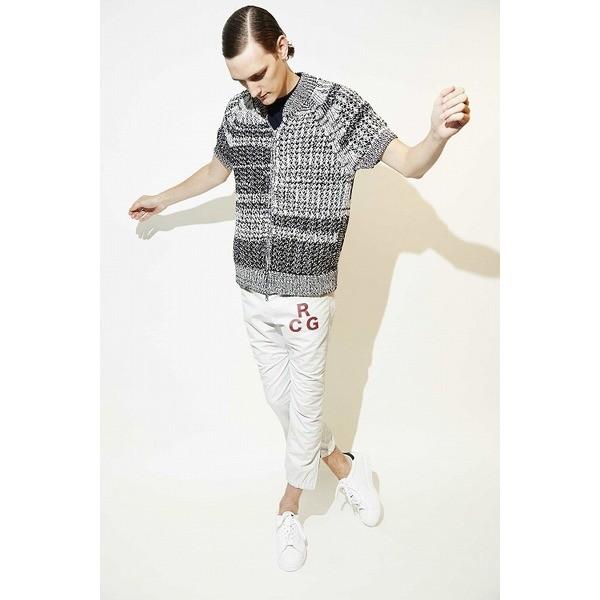 9200 ローゲージZIPカーディガン BLACK×WHITE サイズ2〔代引不可〕