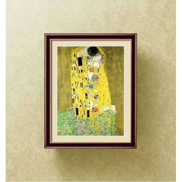 グスタフ・クリムト 接吻 フレーム付き Amazon.co.jp: クリムト絵画レプリカ -『接吻(キス)』- フレーム