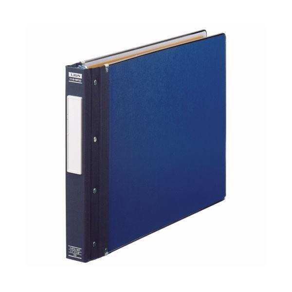 (まとめ) ライオン事務器 データバインダーバーストタイプ リング式とじ具 T11×Y15 22穴 350枚収容 青 1115-MP22 1冊 〔×5セット〕