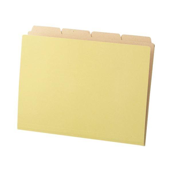 (まとめ) TANOSEE カットフォルダー4山（クラフト厚紙タイプ） A4 1パック（40冊） 〔×10セット〕