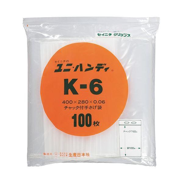 セイニチ ユニハンディチャック下400×幅280mm K-6 1パック（100枚） 〔×10セット〕