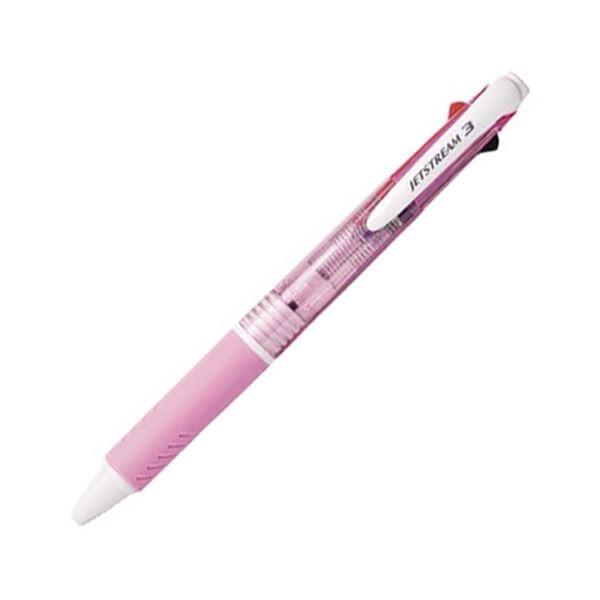 (まとめ) 三菱鉛筆 3色ボールペン ジェットストリーム 0.7mm （軸色 ピンク） SXE340007.13 1本 〔×30セット〕