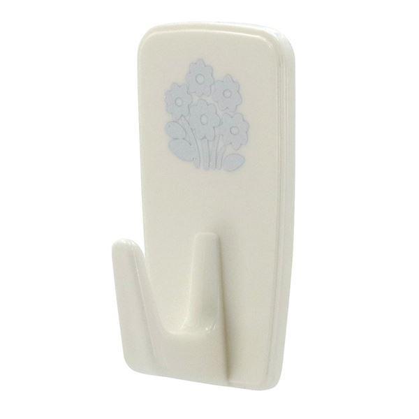 ペタンフック 〔3個入り〕 ホワイト 花柄 耐荷重:1.5kg 〔120個セット〕 レック