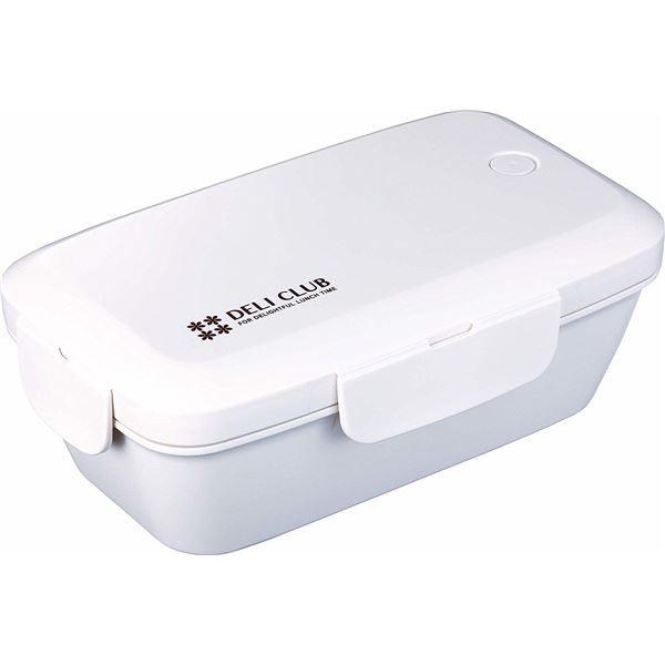 (まとめ) ランチボックス/弁当箱 〔500ml ホワイト〕 1段 電子レンジ 食洗機可 4点ロック方式 『デリクラブ』 〔40個セット〕