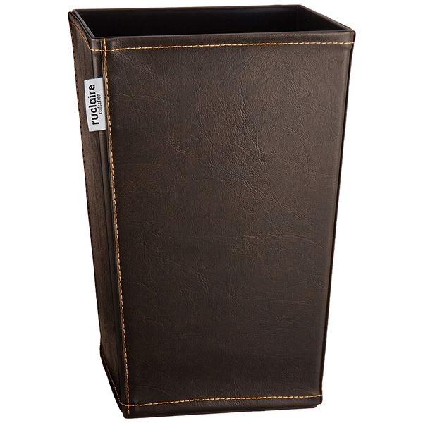 (まとめ) ゴミ箱/ダストボックス 〔角型 レザーS〕 ブラウン レザー調カバー ルクレールコレクション 〔36個セット〕