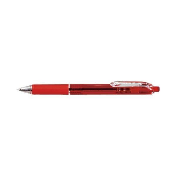 オンライン スマートバリュー ノック式ボールペン100本 H048J-RD-100赤