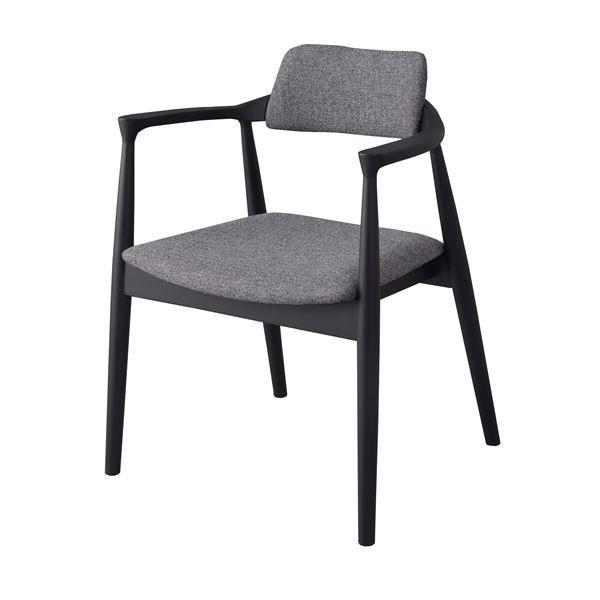 ダイニングチェア パーソナルチェア 幅57cm グレー 肘付き 木製 リビング 在宅ワーク 店舗 インテリア家具 備品