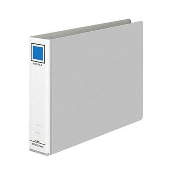 （まとめ）コクヨ リングファイルPPフィルム貼表紙 A4ヨコ 2穴 330枚収容 背幅56mm シルバー フ-445NC 1セット（4冊）〔×3セット〕